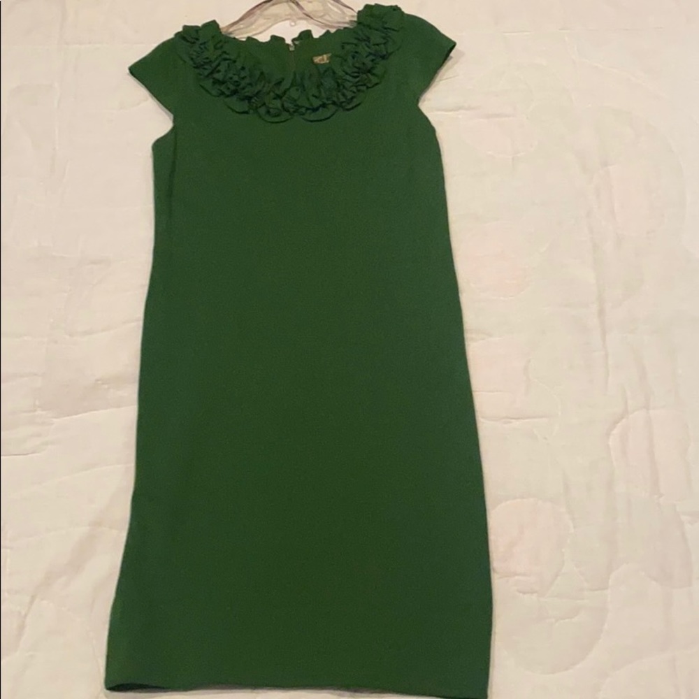 Green shirt cap sleeve dress